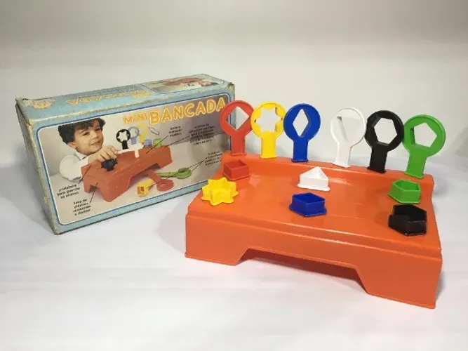 Rara e Antiga Mini Bancada (Brinquedo Educativo Linha Pré-Escolar) Completa - Grow 1990 