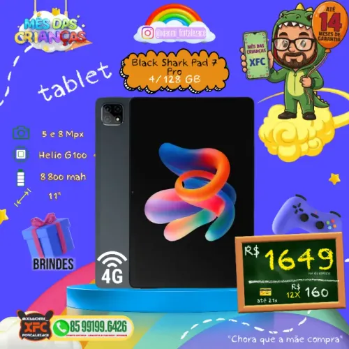Tablet Black Shark Novos 256 gb novos lacrados originais globais