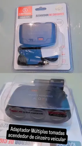 Adaptador multiplas tomadas cinceiro de carro