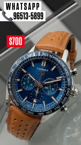Relógio TAG HEUER CARRERA MULTIFUNCIONAL ENTREGAMOS - MOSTRADOR AZUL
