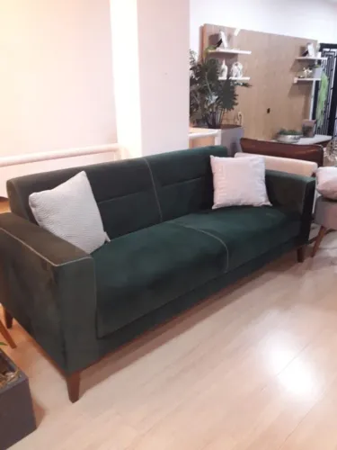 Sofá fixo em suede