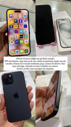 iPhone 15, 128gb Preto.