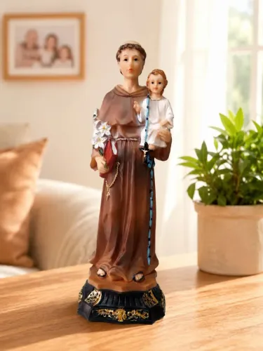 ? Imagem Santo Antônio 22cm em Resina Premium - Decoração Religiosa e Presente de Fé