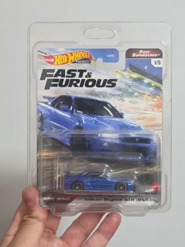 Nissan Skyline R34 Azul Bryan - Hot Wheels Premium Temático Velozes e Furiosos