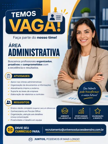 Diversas vagas na área administrativa