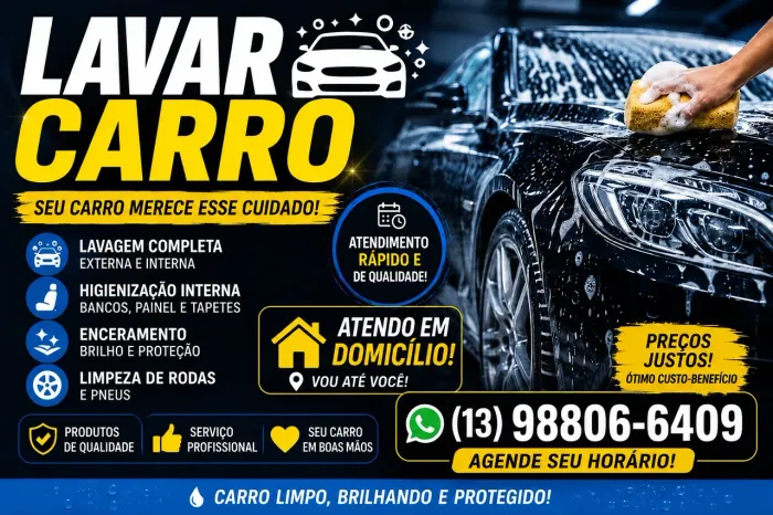 ? Lavagem Automotiva em Domicílio | Seu Carro Limpo e Brilhando!