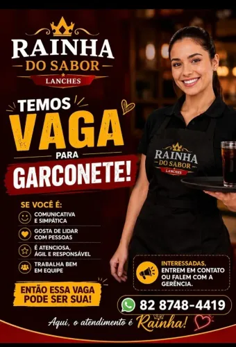 Garçonete e auxiliar de cozinha