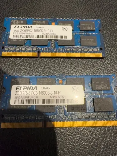 Par Memória Ram Notebook / Imac 4gb (2x2gb) DDR3mhz Elpida Sodimm