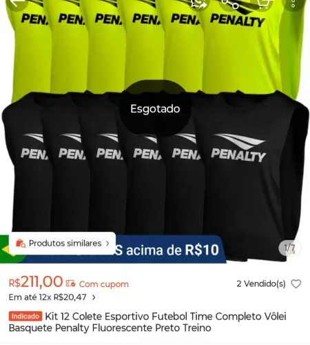 Colete de futebol pênalti TAM G