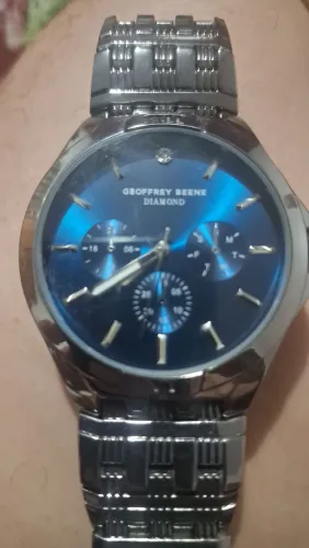 Relógio Masculino Geoffrey Beene Diamond GBA0014GU - Azul - Aço Inox