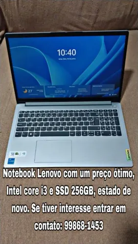 Notebook lenovo Intel core i3 e SSD 256GB, estado de novo se tiver enteresse *53
