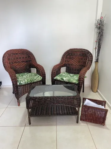 Conjunto em Vime/fibra sintética