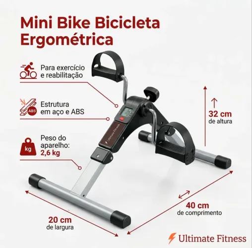 Mini bike ergométrica para fisioterapia 