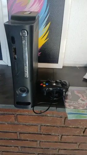 xbox 360 1 controle 2 jogos sem fonte e sem cabo