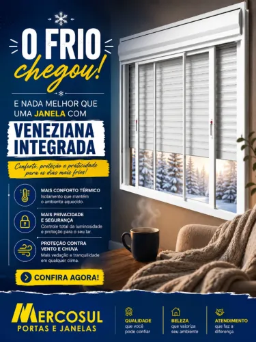 Janela Veneziana Integrada Completo - Oferta 