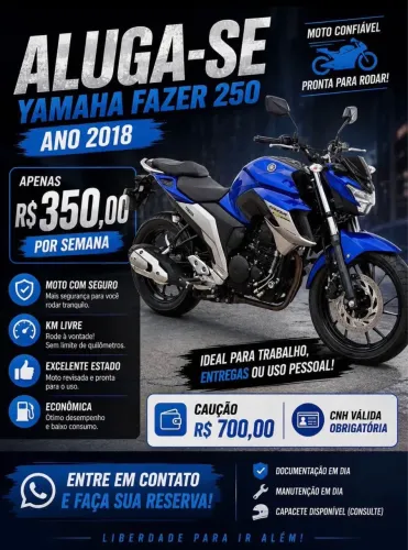 Moto por aquisição ou aluguel semanal 