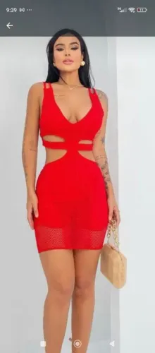 Vestido macacão vermelho