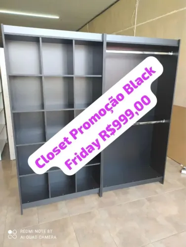 CLOSET CABIDEIRO E NICHOS PRETO - NOVO - ENTREGA RÁPIDO 