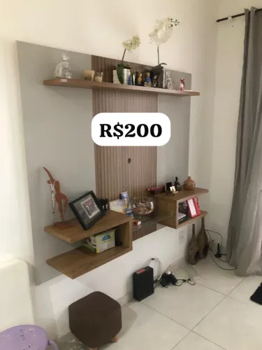 painel de sala com suporte de televisão 