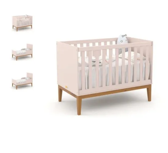 Berço, cômoda e guarda-roupa