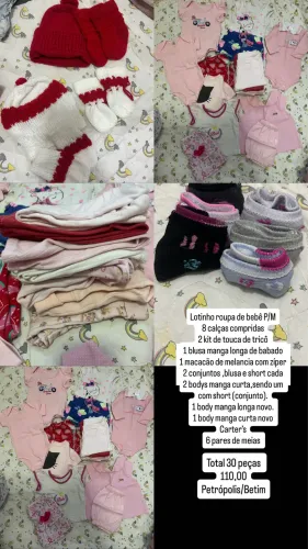 Lote de roupas para menina