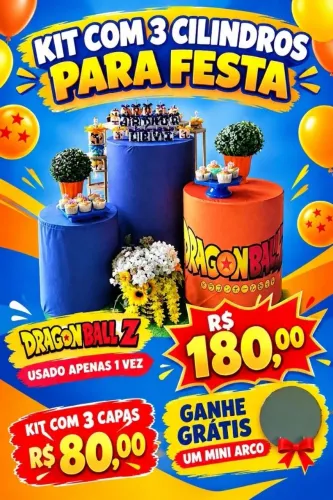 Kit de Cilindos de festa + 3 capas 180