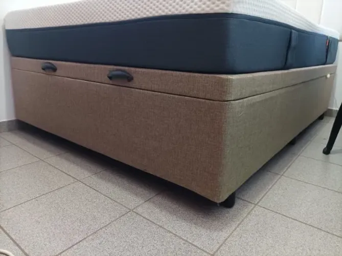 Cama box baú - Tecido linho