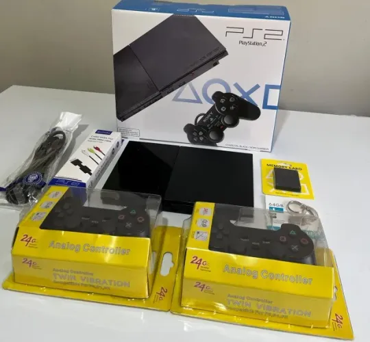 Ps2 Completo com 42 Jogos + Controles Sem Fio