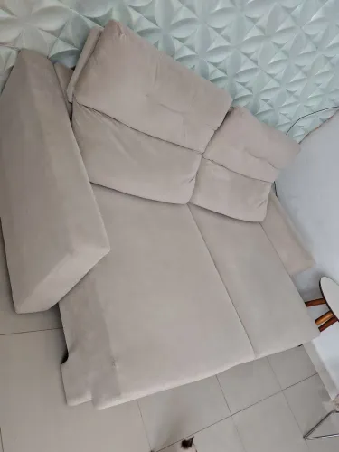 Sofá retrátil reclinável Suede creme ! Entrega 