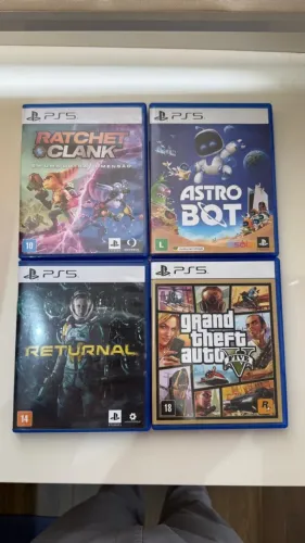 4 Jogos Originais PS5 | Astro Bot, GTA V, Returnal e Ratchet & Clank