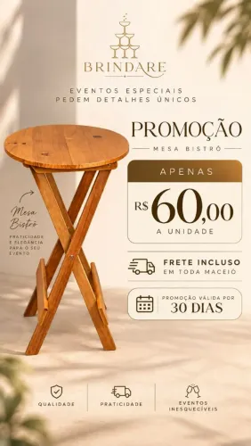 Mesa Bistrô para Eventos - Aluguel/Locação
