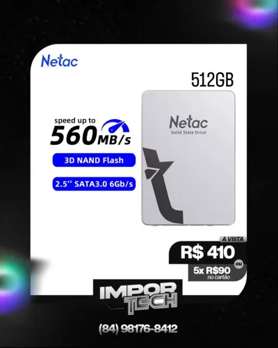 SSD SATA lll 512GB Netac.