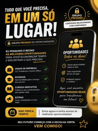 Grupo Privado Freelancer/CLT/Estágios/Cursos e tudo em um só lugar!