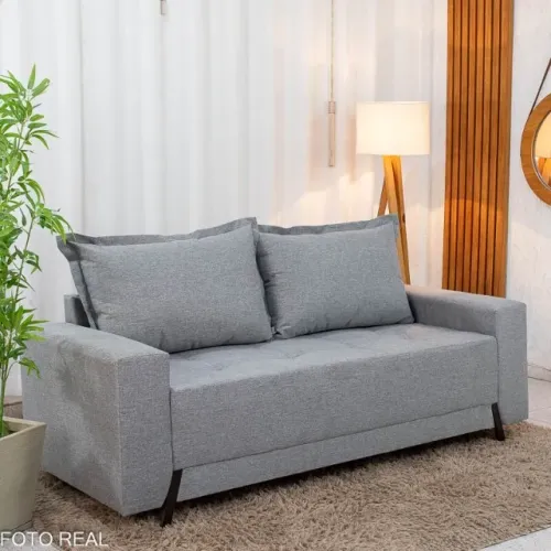 Sofá 8100 3 lugares 2.00mt  Linho Cinza 