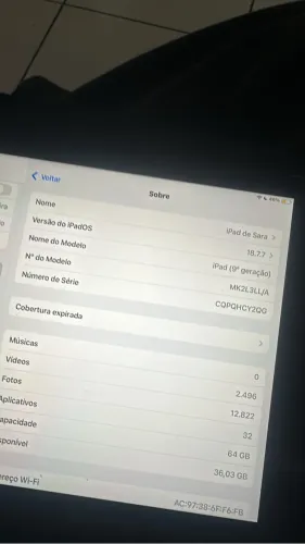 iPad 9ª Geração 64GB Wi-Fi - Muito Conservado