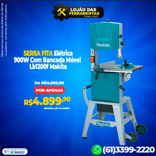 Serra Fita 900W Com Bancada Móvel Lb1200f Makita