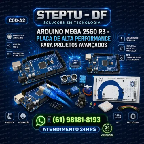 Arduino Mega 2560 R3 + Cabo Usb Robotica - Automação COD-A2