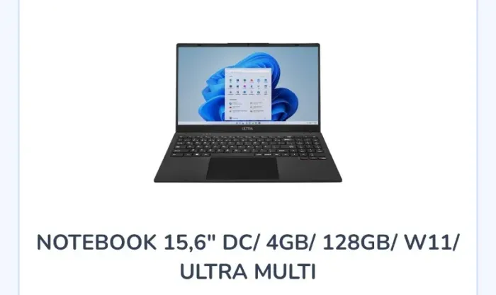 NOTEBOOK 15,6 4GB/128GB ULTRA MJULTI 