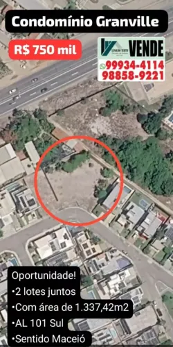 Lenildo Vende terreno com 1.337,42m2 Condomínio Granville 2 lotes juntos