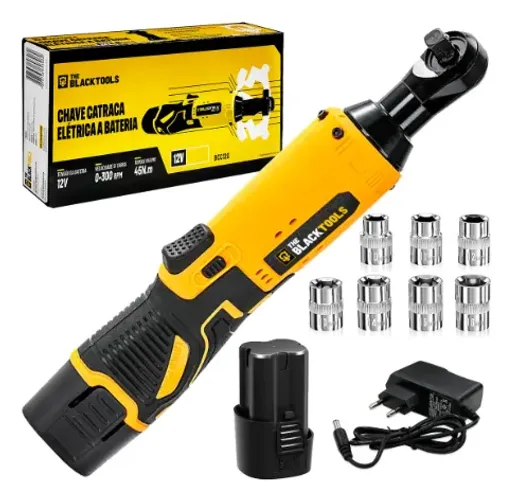 CHAVE CATRACA ELETRICA A BATERIA 12V BIVOLT THE BLACK TOOLS - BCC120