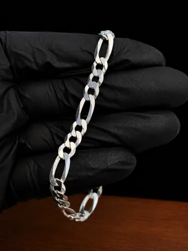 Pulseira de prata 3x1 7mm com garantia eterna + limpa prata de brinde 