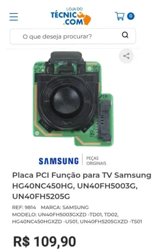 Botão power Sensor Samsung 32" 40" UN40FH5205G BN41-01901 + Cabo Flat