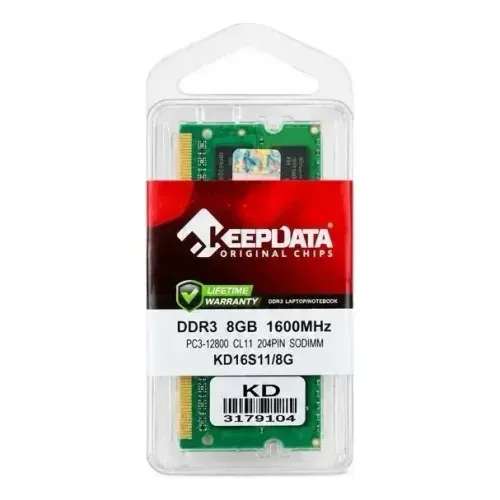 Memória RAM 8GB DDR3 Keepdata 1600MHz
