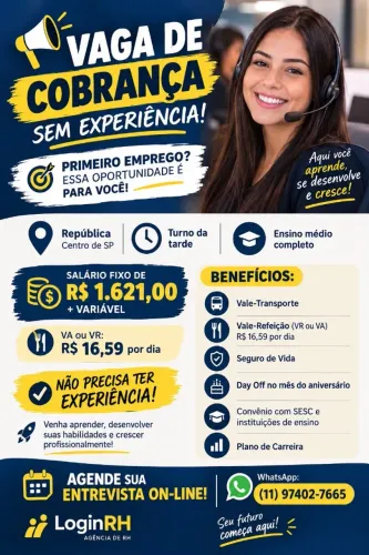 Call Center - Primeiro Emprego sem experiência