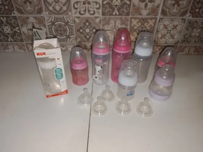 Kit Mamadeiras Novas NUK + Philips Avent com Bicos Extras
