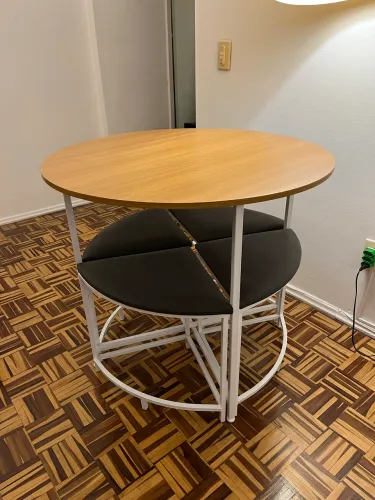 Mesa jantar + 4 cadeiras | Compacta 90cm