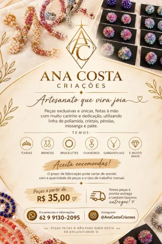 Brinco Joia Bracelete Pulseira Chaveiro Artesanato Colar Corrente Gargantilha Tiara