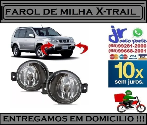Par Farol Milha Xtrail Ano 2005 2006 2007 2008 Auxiliar Neblina