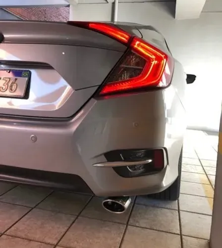 Ponteira De Escapamento Inox Reta Honda Civic G10 2017 à 2020