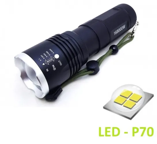 Lanterna Holofote Tática Led P90 Super Forte Zoom Ajustável BM8504